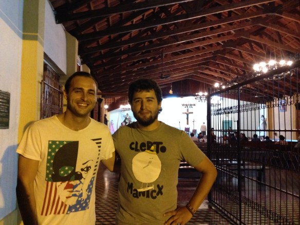 Jesús y yo instantes antes del concierto del Sábado en la Iglesia