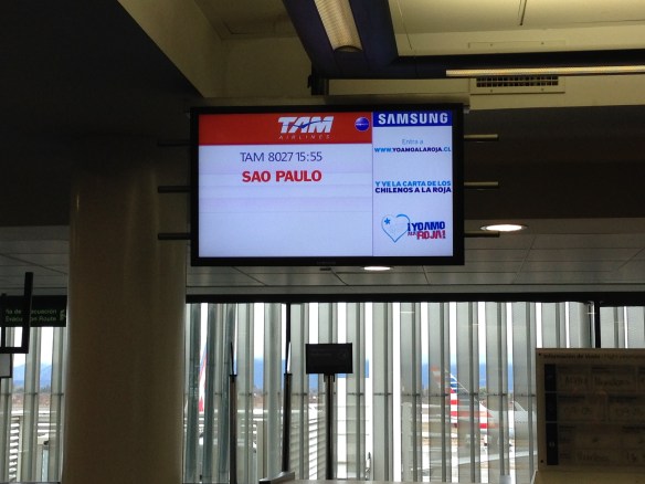 A punto de embarcar en el avión para Sao Paulo
